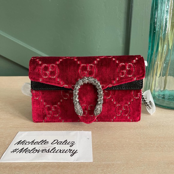 Gucci Handbags - NEW Gucci Dionysus Extra Mini Velvet Red